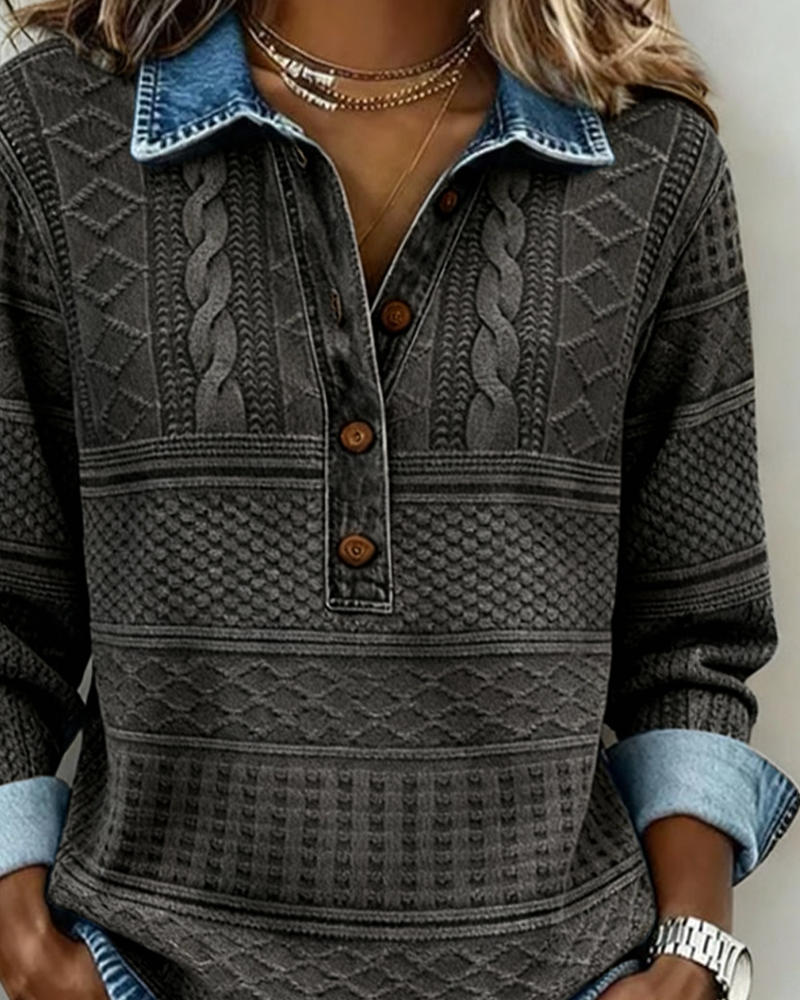 Dolores | Sudadera Moderna con Medio Botón y Cuello