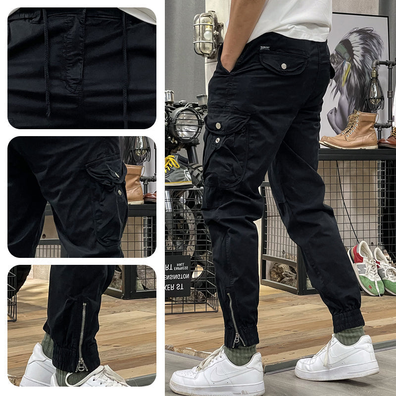 Pantalones Cargo Marino Multibolsillo