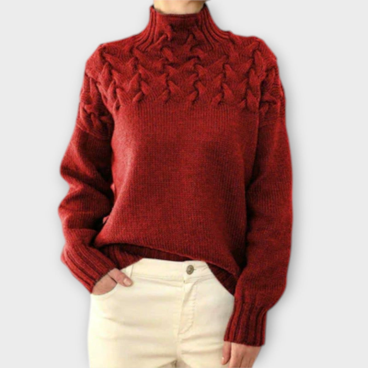 Eva - Suéter de mujer con detalle de patrón de punto