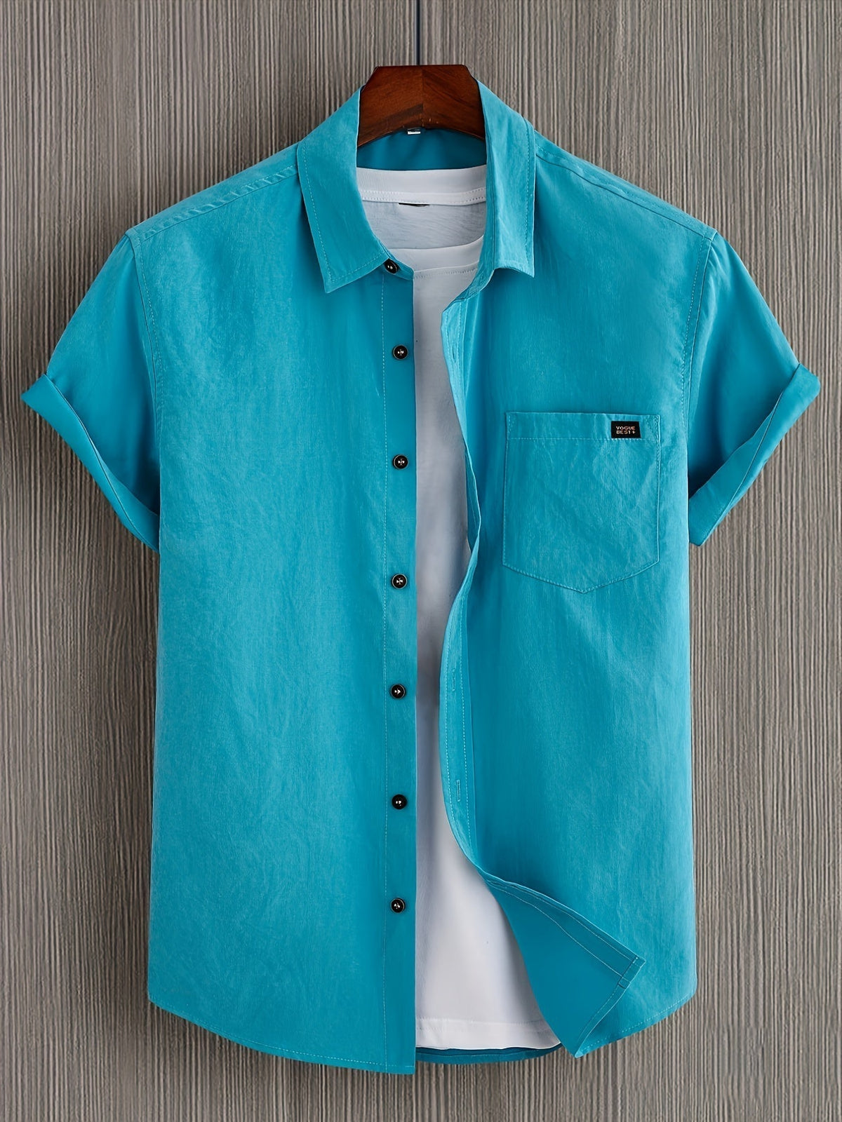 Camisa casual de algodón de manga corta