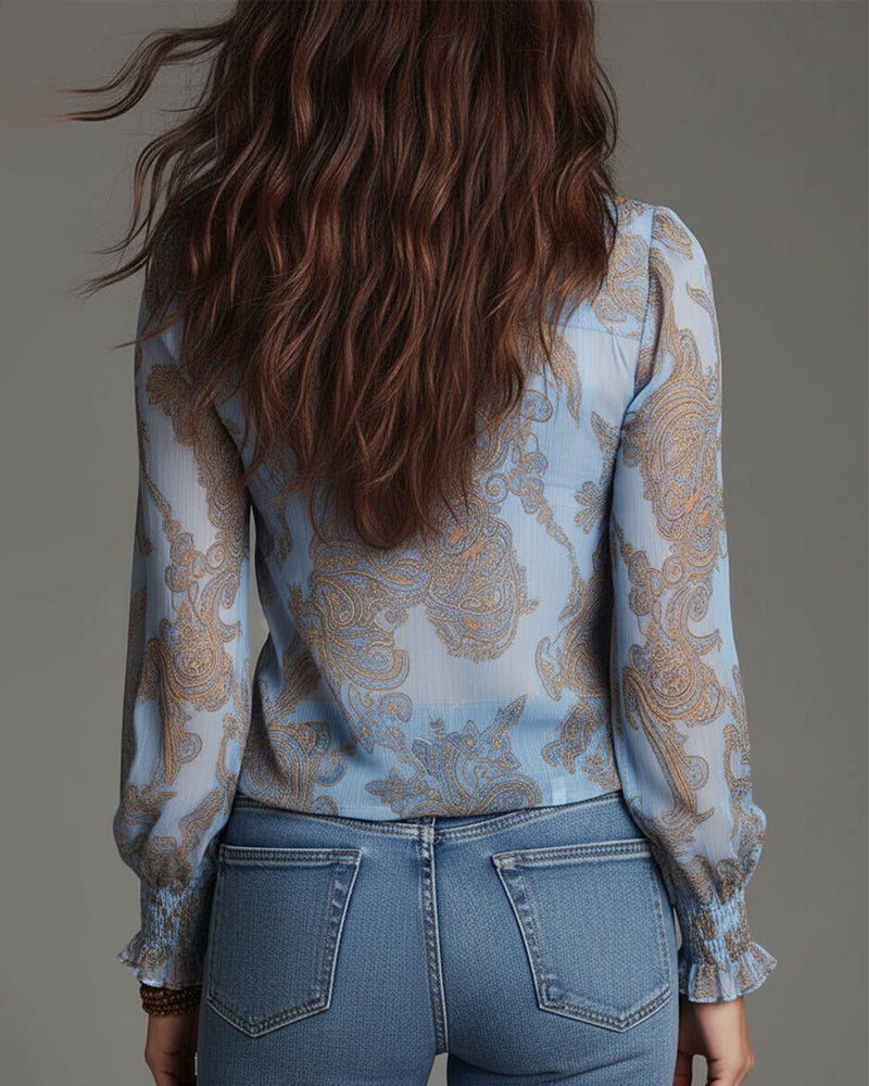 DEMI™ | Blusa Retro Boho – Elegancia Vintage & Detalles Artesanales