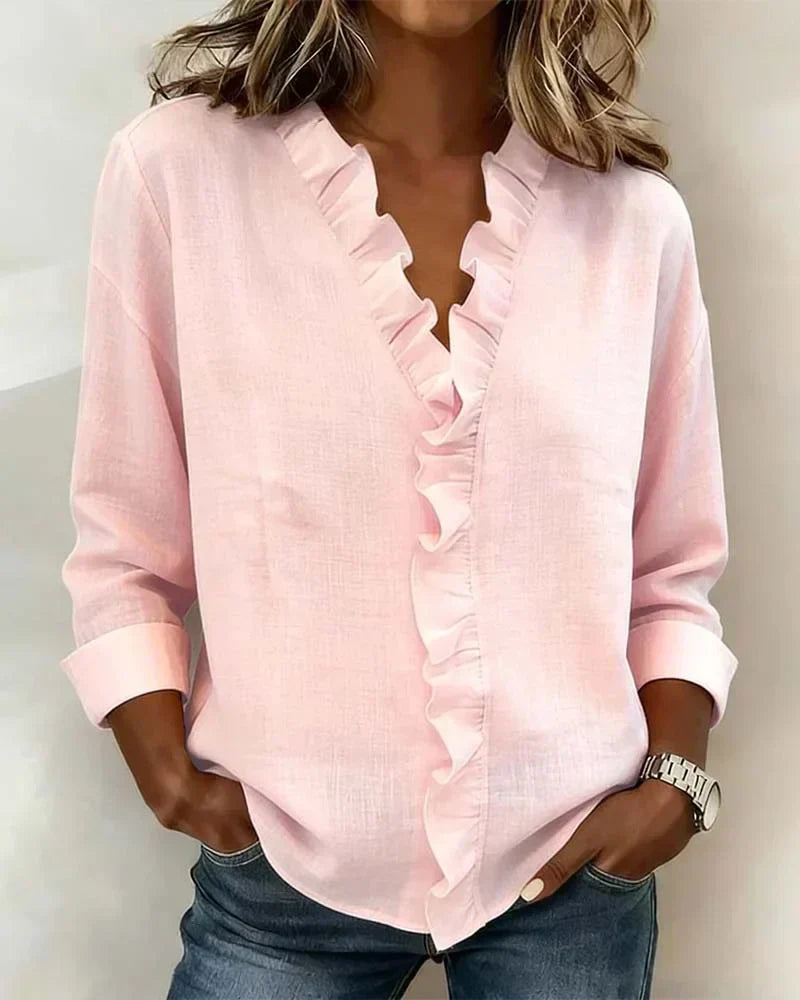 Anora™ |  Blusa con volantes y cuello en V