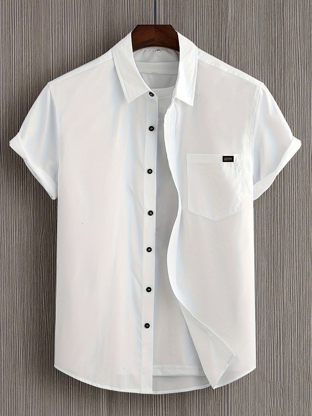 Camisa casual de algodón de manga corta