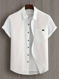Camisa casual de algodón de manga corta