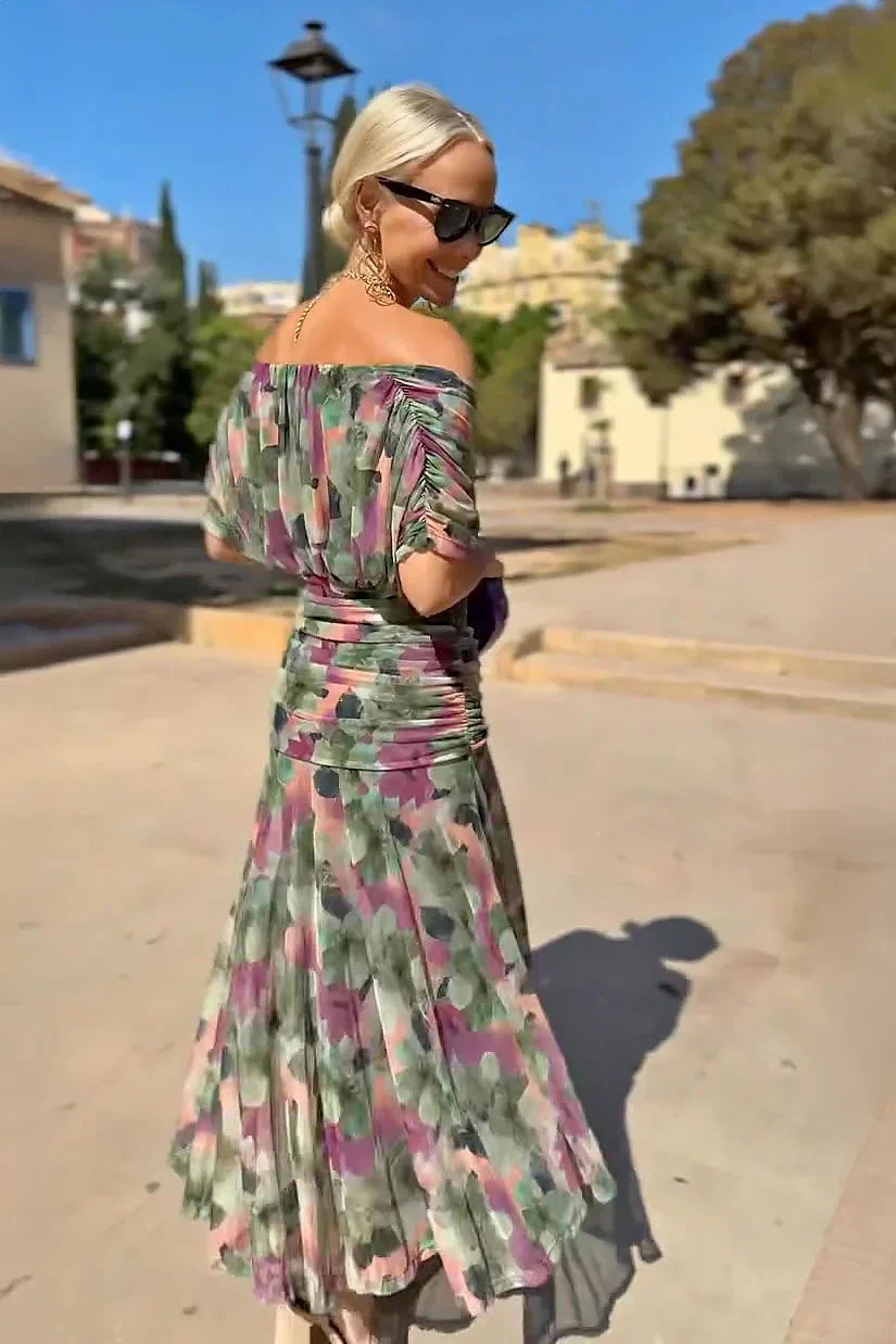 LOUISE | VESTIDO LARGO DE FIESTA ELEGANTE CON CUELLO EN V