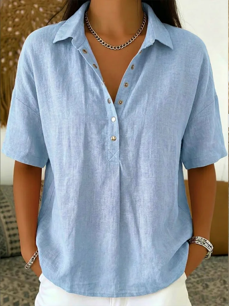 Elena™ | Blusa con textura de lino