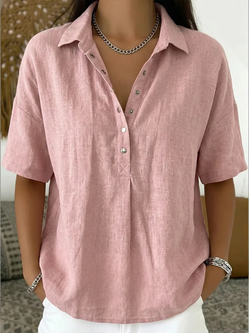 Elena™ | Blusa con textura de lino