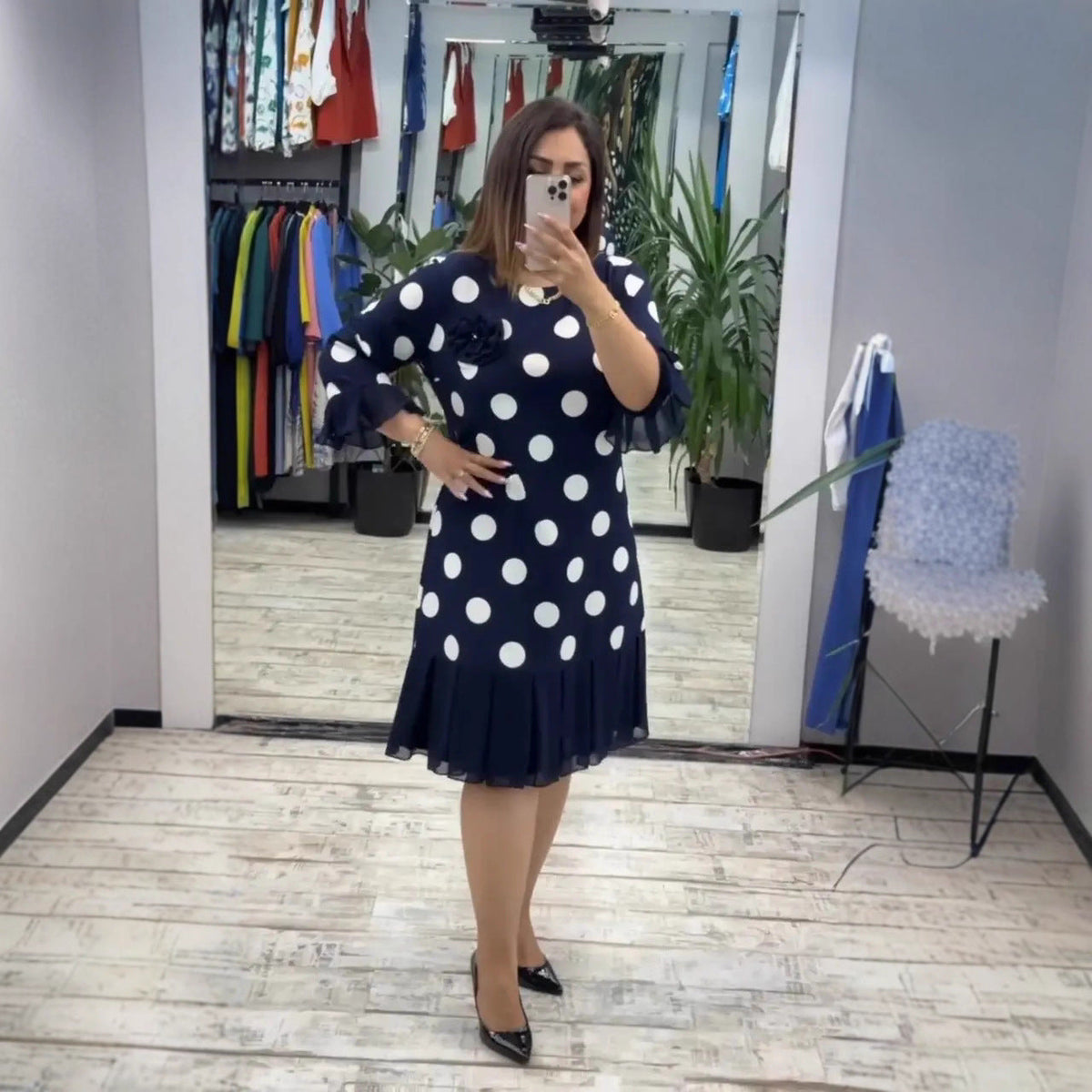 VICTORIA | VESTIDO PLISADO DE LUNARES