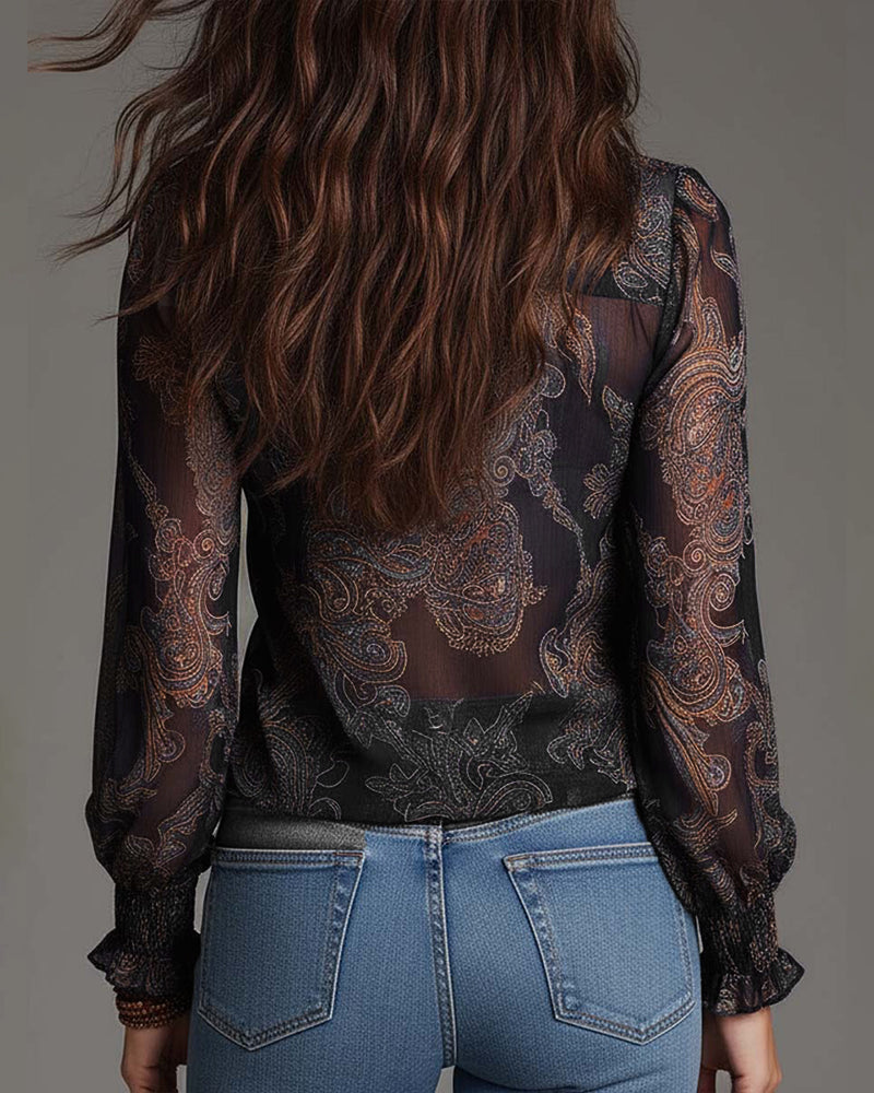 DEMI™ | Blusa Retro Boho – Elegancia Vintage & Detalles Artesanales