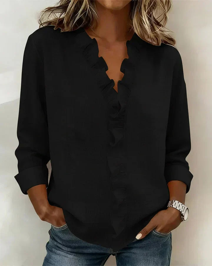 Anora™ |  Blusa con volantes y cuello en V
