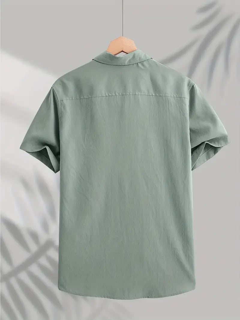 Camisa casual de algodón de manga corta