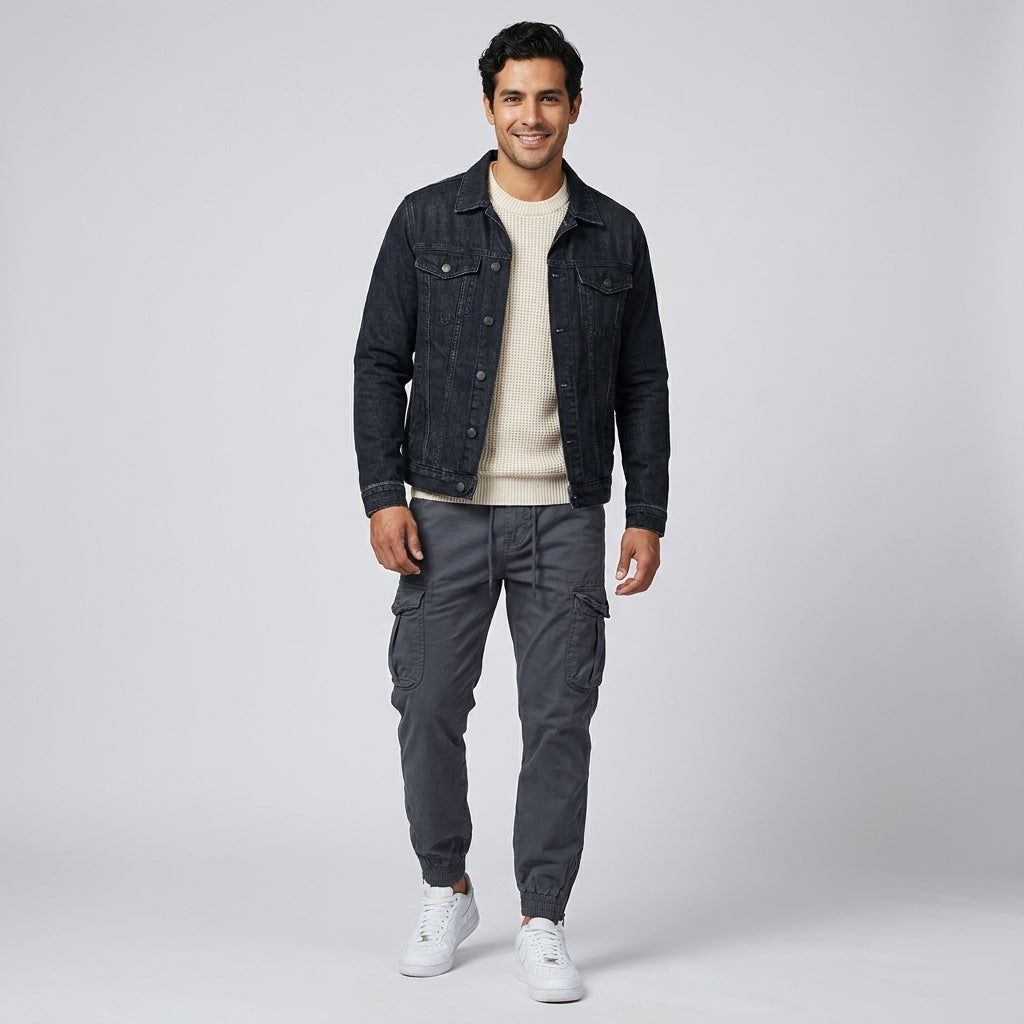 Pantalones Cargo Marino Multibolsillo