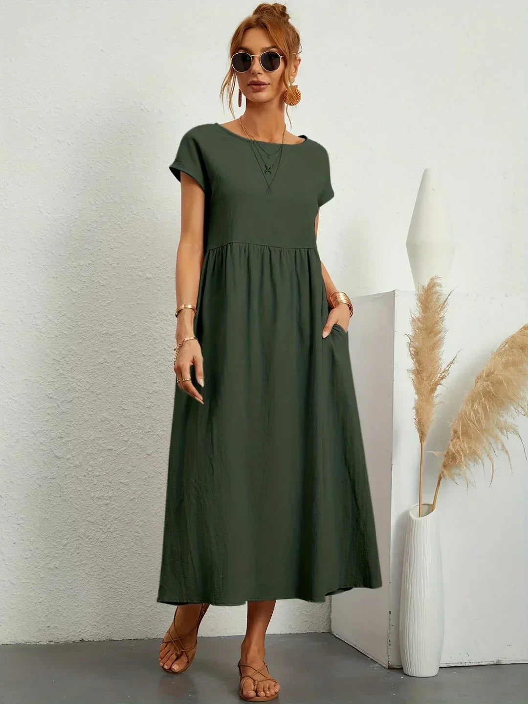 GABRIELA™ | VESTIDO MIDI FLUIDO DE ELEGANCIA ATEMPORAL