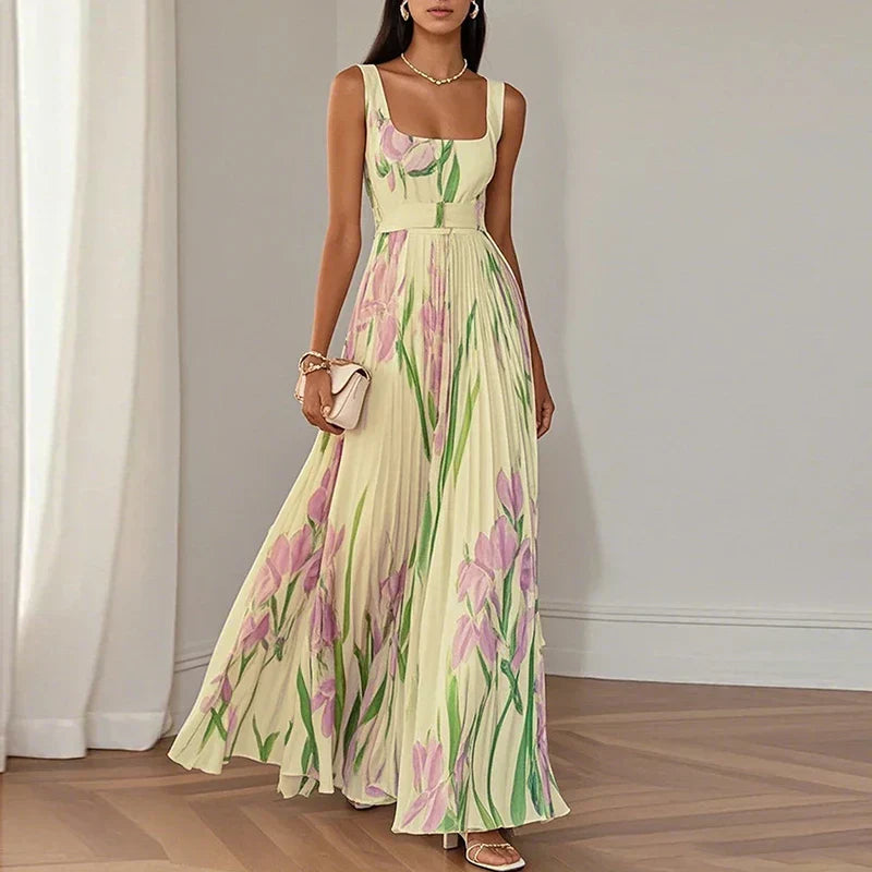Oriana | Vestido Maxi Evasé Floral