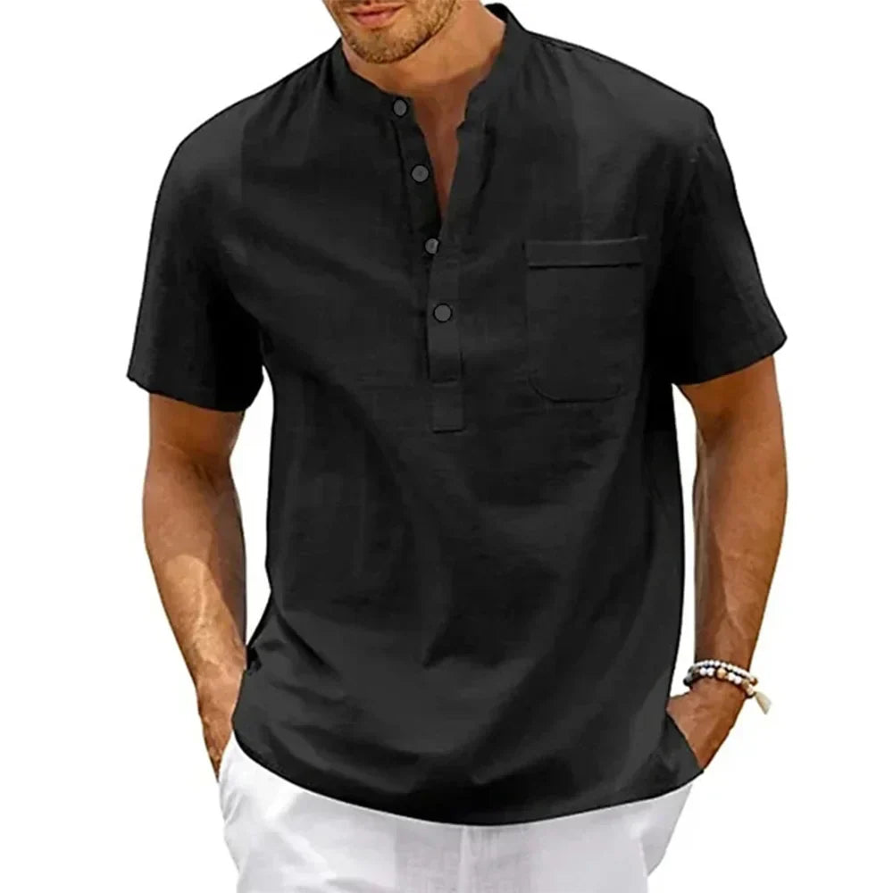 Elegante camisa de lino y algodón