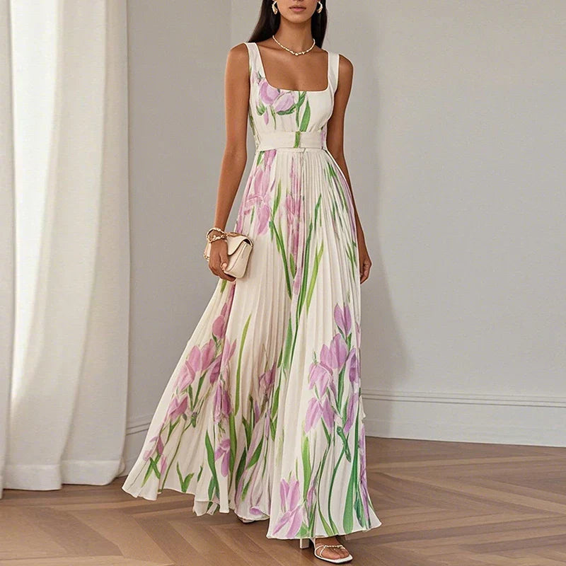 Oriana | Vestido Maxi Evasé Floral