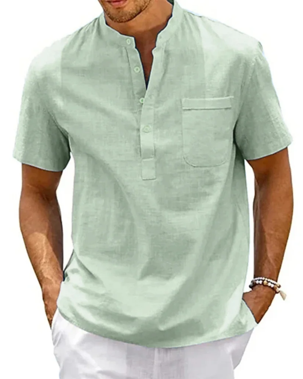 Elegante camisa de lino y algodón