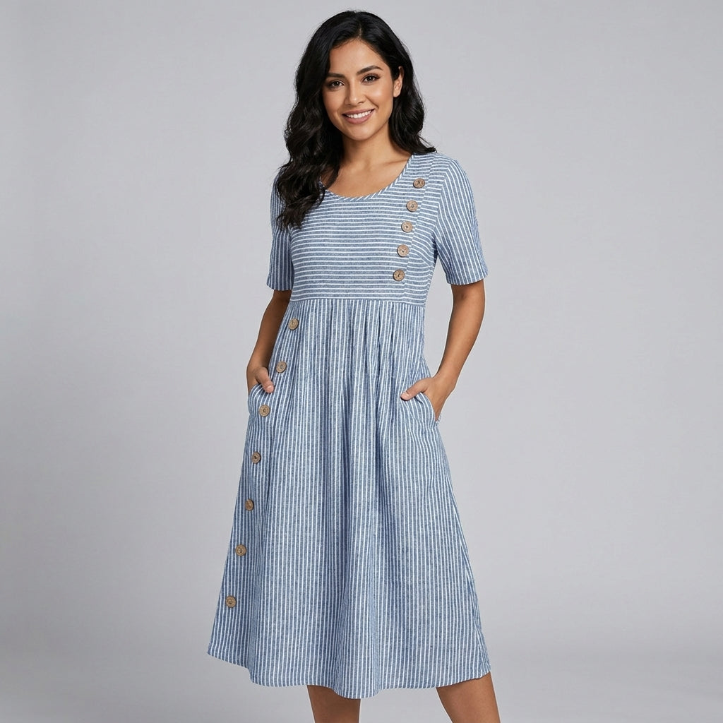 Julia | Vestido midi a rayas
