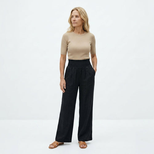 Alexia Pantalón de Algodón y Lino con Corte Fluido y Elegancia Natural