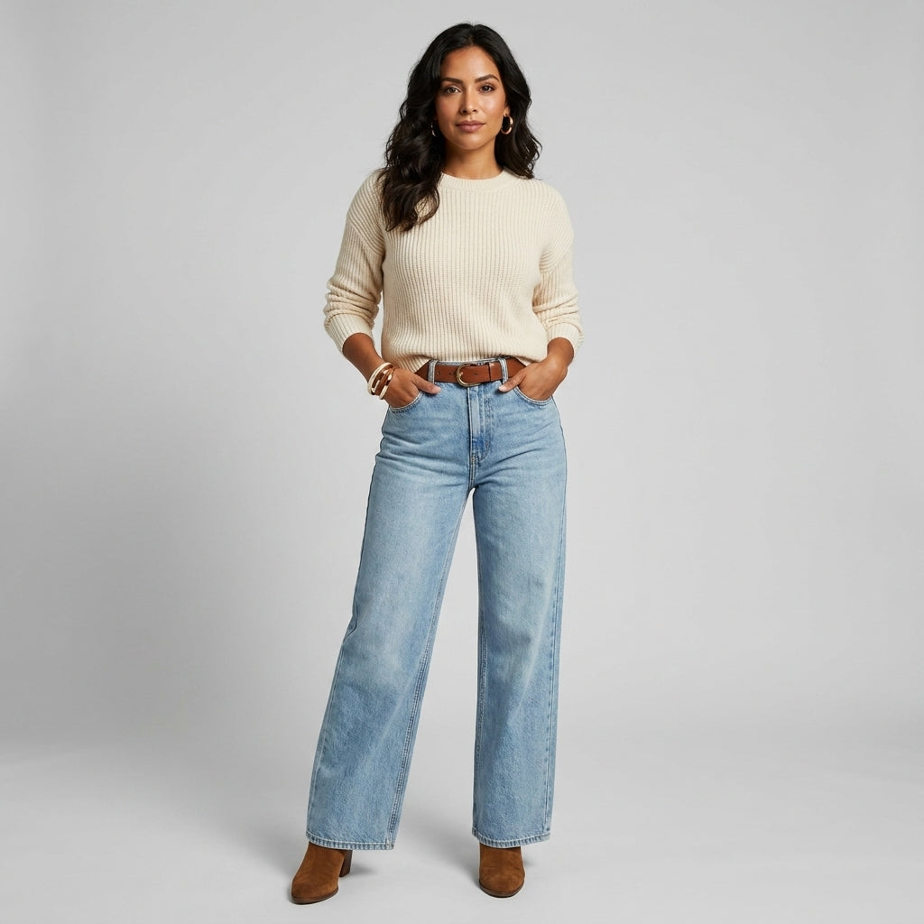 Roxy Jeans Vintage Desgastados de Cintura Alta