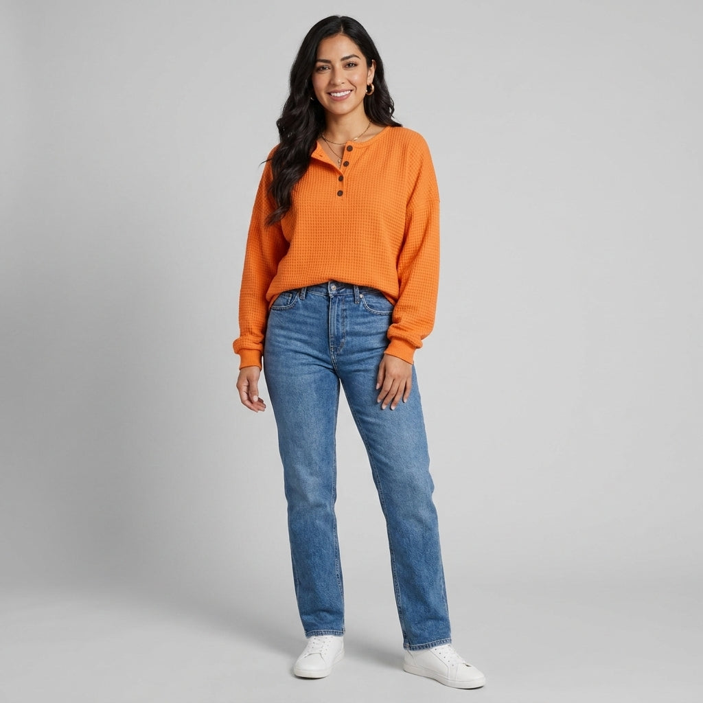 Mia - Sudadera Henley Cómoda