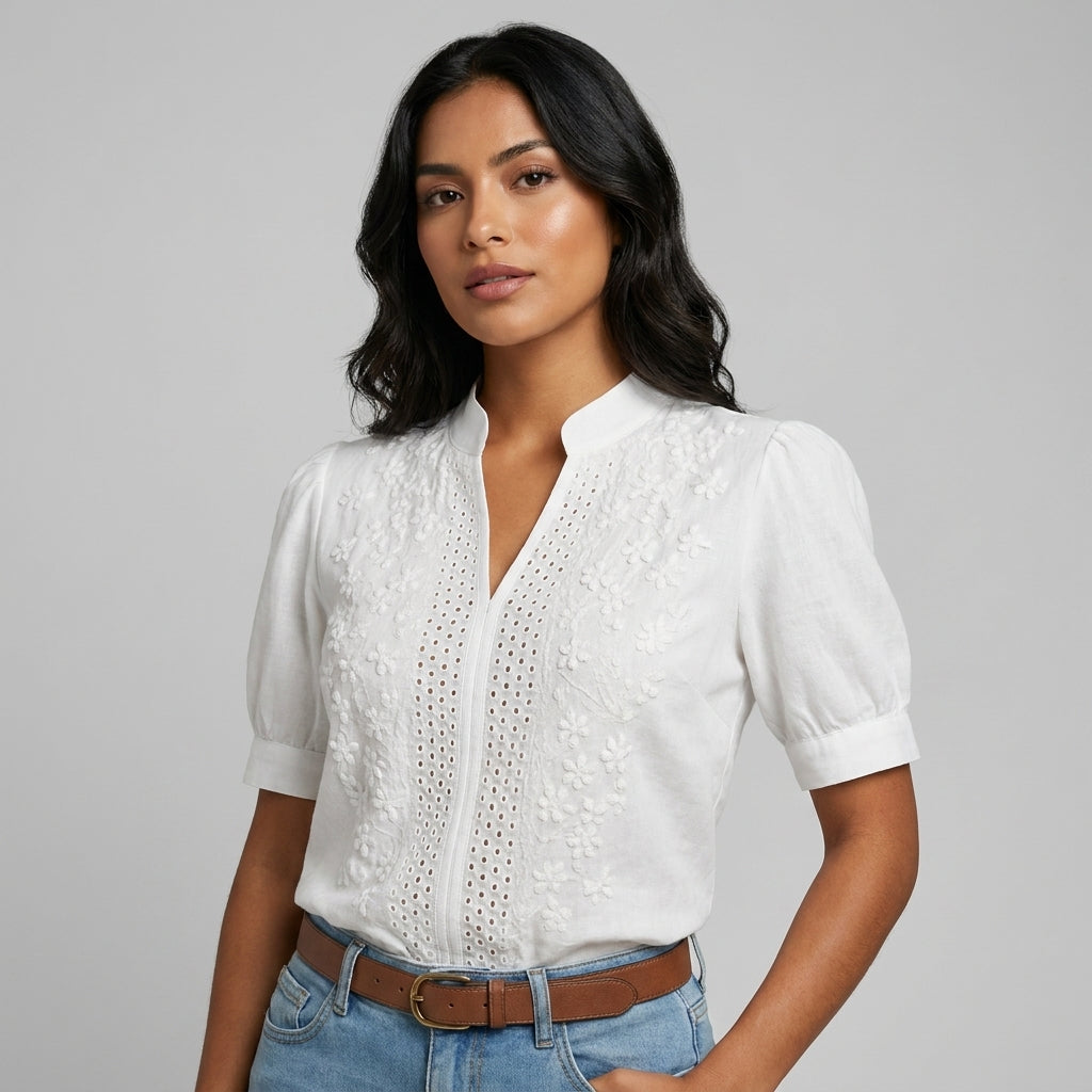 Elisa | Blusa blanca de tendencia