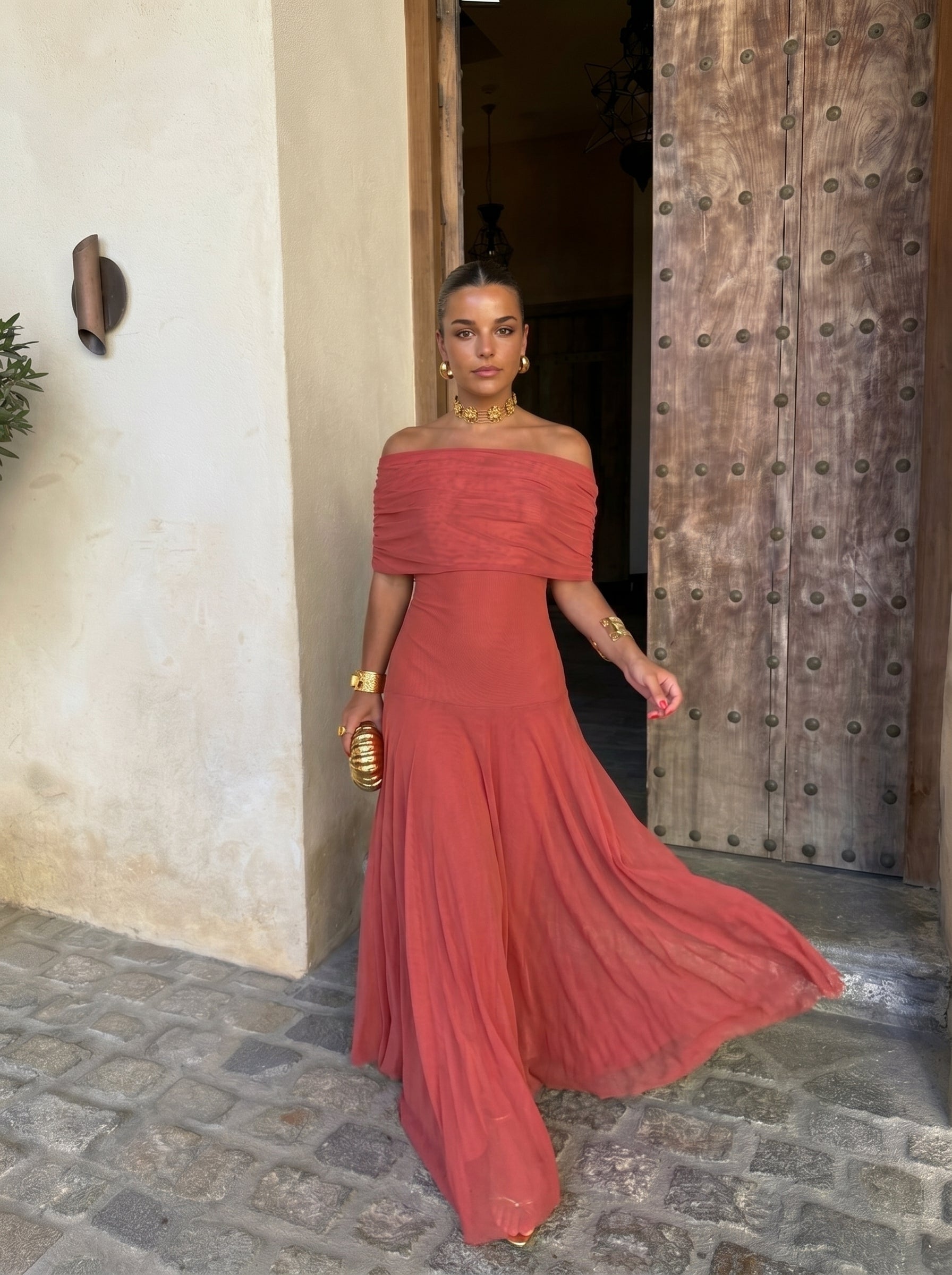 Vestido Toledo en Terracota