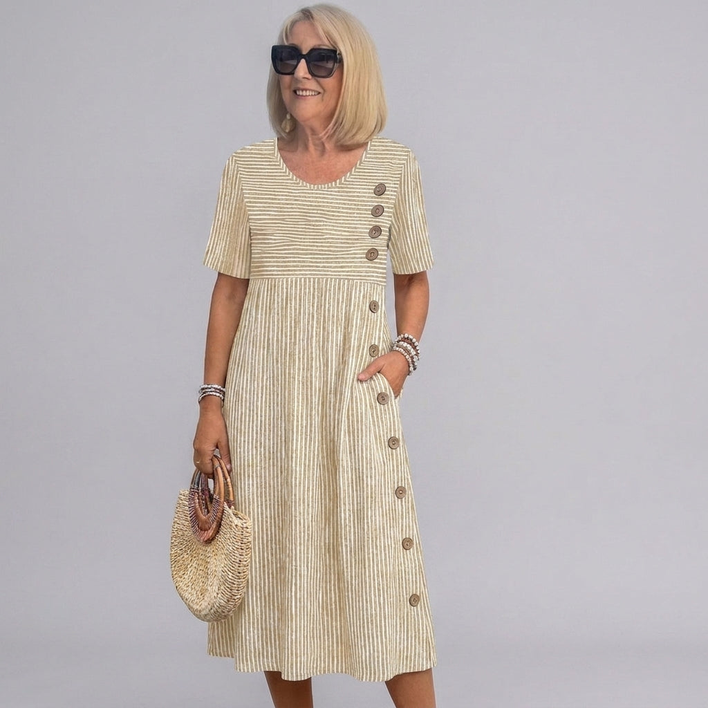Julia | Vestido midi a rayas